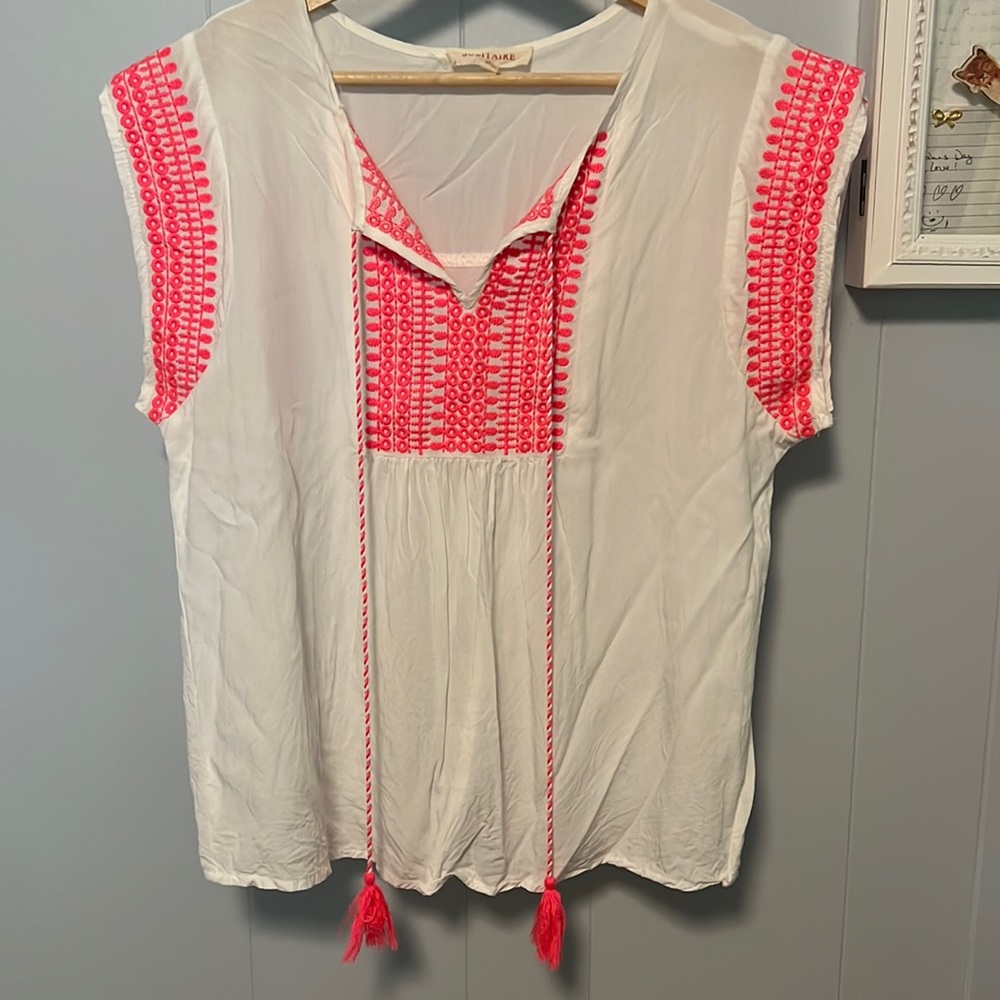 Pink Embroidered Solitare Top Size Medium